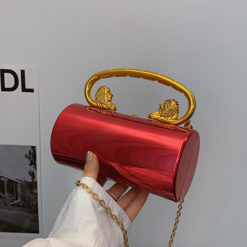 Acrylic bag women's 2025 new European and American candy color portable ins fashion niche versatile chain cylinder bag