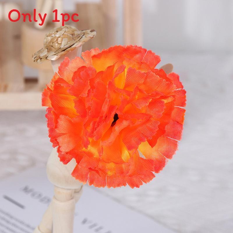 

Шелковый искусственный цветок гвоздики для домашнего стайлинга, свадебной вечеринки, реквизит для фотосъемки Sunset Red