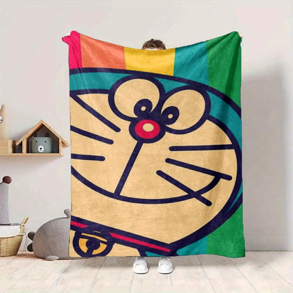 1PC Doraemon Blanket Lightweight Flannel Throw Blanket for Sofa, Bed, Travel, Camping, Livingroom, Office, Couch