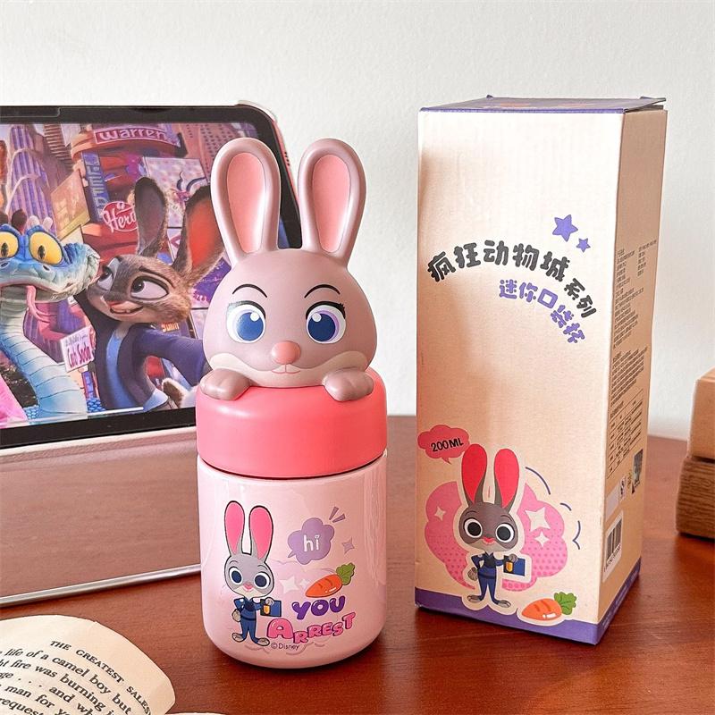 X&W for Zootopia 200ML Insulated Cup Mini Pocket Mug with Carrying Rope Keep Warm/Cold Thermos Bottle Cartoon Desktop Drink Cups