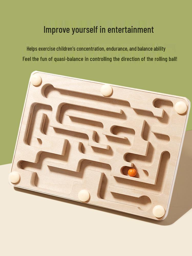 Wooden Concentration Balance Maze Game for Children