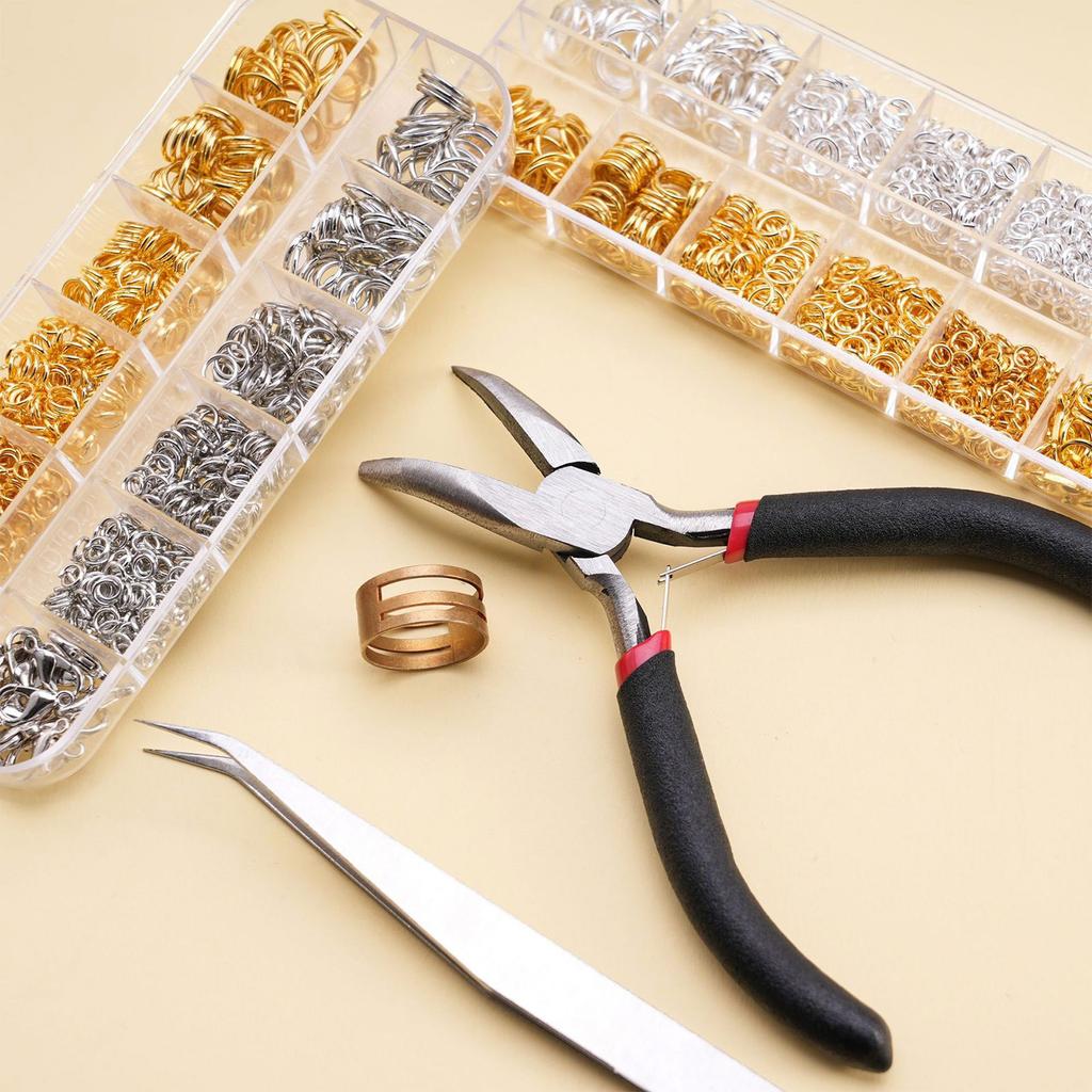DIY Jewelry Making Kit – 12- Box With Jump Rings, Lobster Clasps & Tools For Beading & Craft Projects