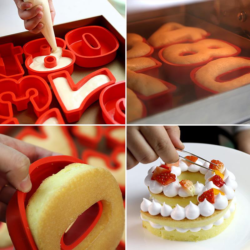 4-inch Cartoon Silicone Mold for Mousse, Chiffon Cakes & Desserts - Arabic Numbers