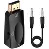 Ar HDMI saderīgs ar VGA kabeļa adapteri no 3,5 mm ligzdas Audio Video 1080P datoram klēpjdatoram uz projektora displeju