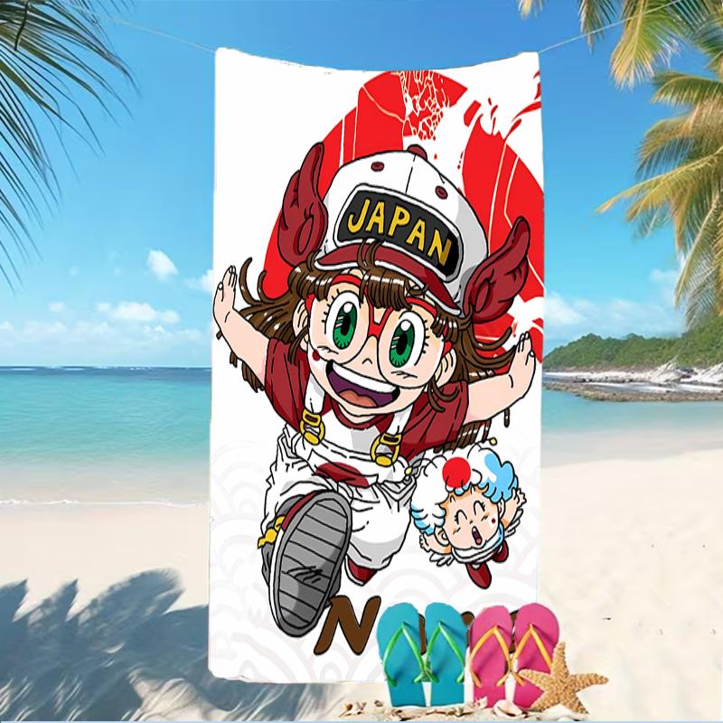 Customizable personalized beach towels Arale Norimaki themed designs.Suitable for the beach, yoga, sports;ideal as beach accessories