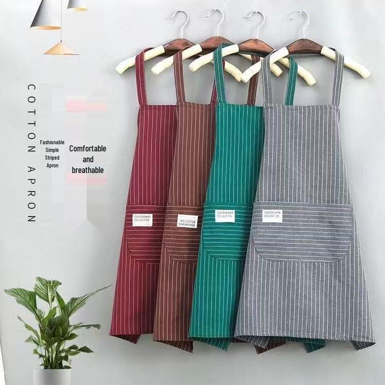 Breathable Stain-Proof Cotton Cooking Apron for Adults