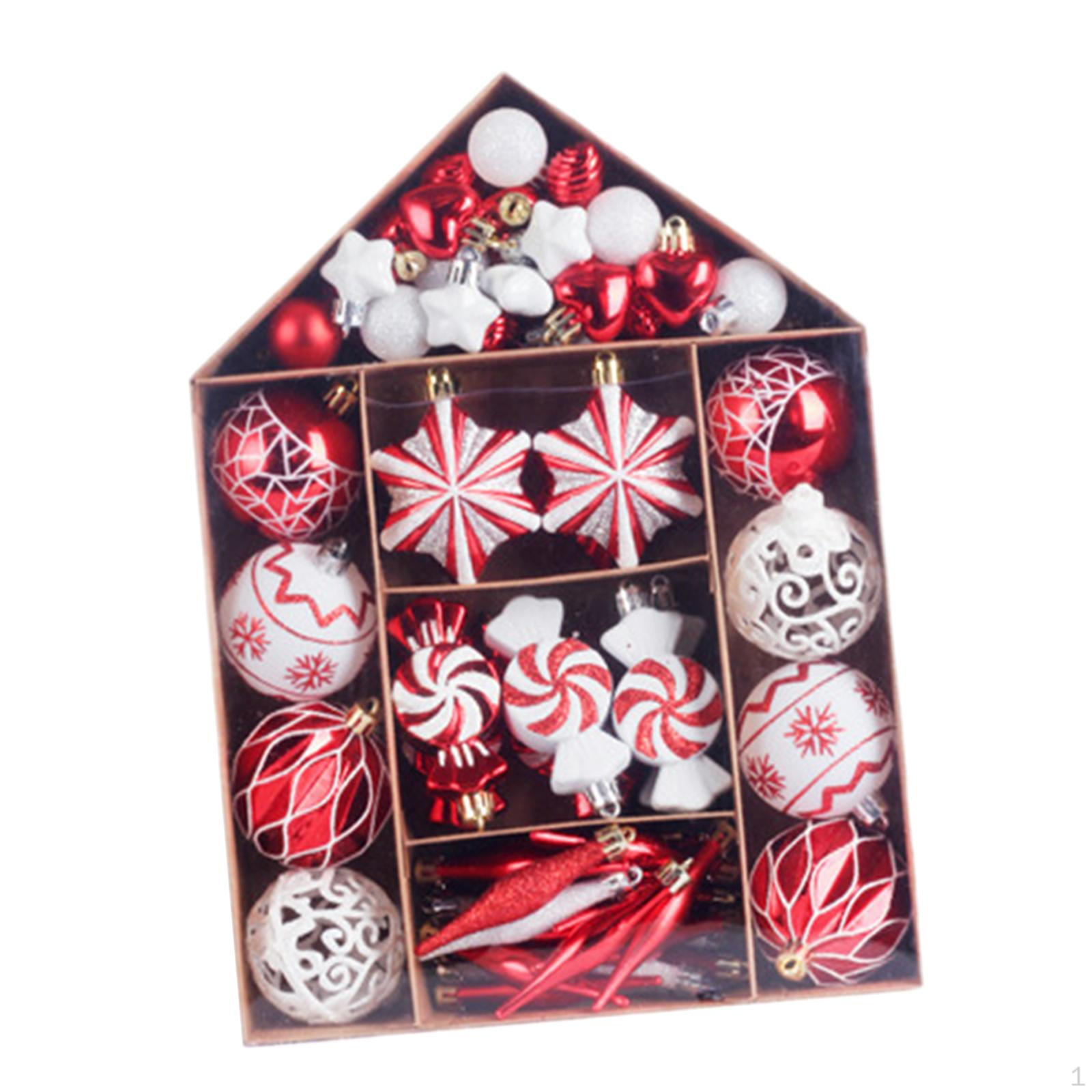 

73 шт. подвесных украшений для рождественской елки, декоративные рождественские шары, безделушки, декор для двора красный