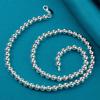 Fine  4MM Beads   Copper Chain Necklace for Women Men Lady Charms Wedding Party Gift Cute