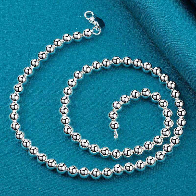 Fine 4MM Beads Copper Chain Necklace for Women Men Lady Charms Wedding Party Gift Cute