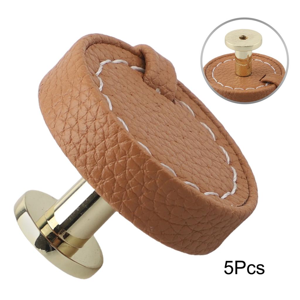 For Bathroom Drawers Leather Cabinet Knobs Leather Drawer Pulls Bathroom Decor Versatile Application Comfortable Grip