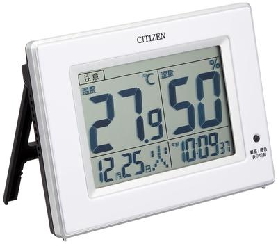 RHYTHM CITIZEN Digital LifeNavi D200A with X X Thermometer/Hygrometer Clock, White, 10.5 14.5 2.4 Cm, 8RD200-A03
