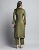 MONTE CARLO Womens Self Design Green Round Neck Full Sleeve Kurti Set