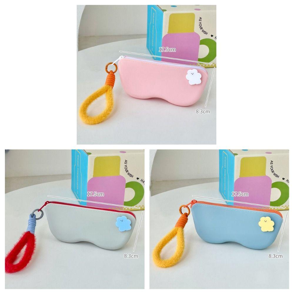 Waterproof Portable Zipper Eyeglasses Bag Silicone Sunglasses Protective  Eyewear Accessories