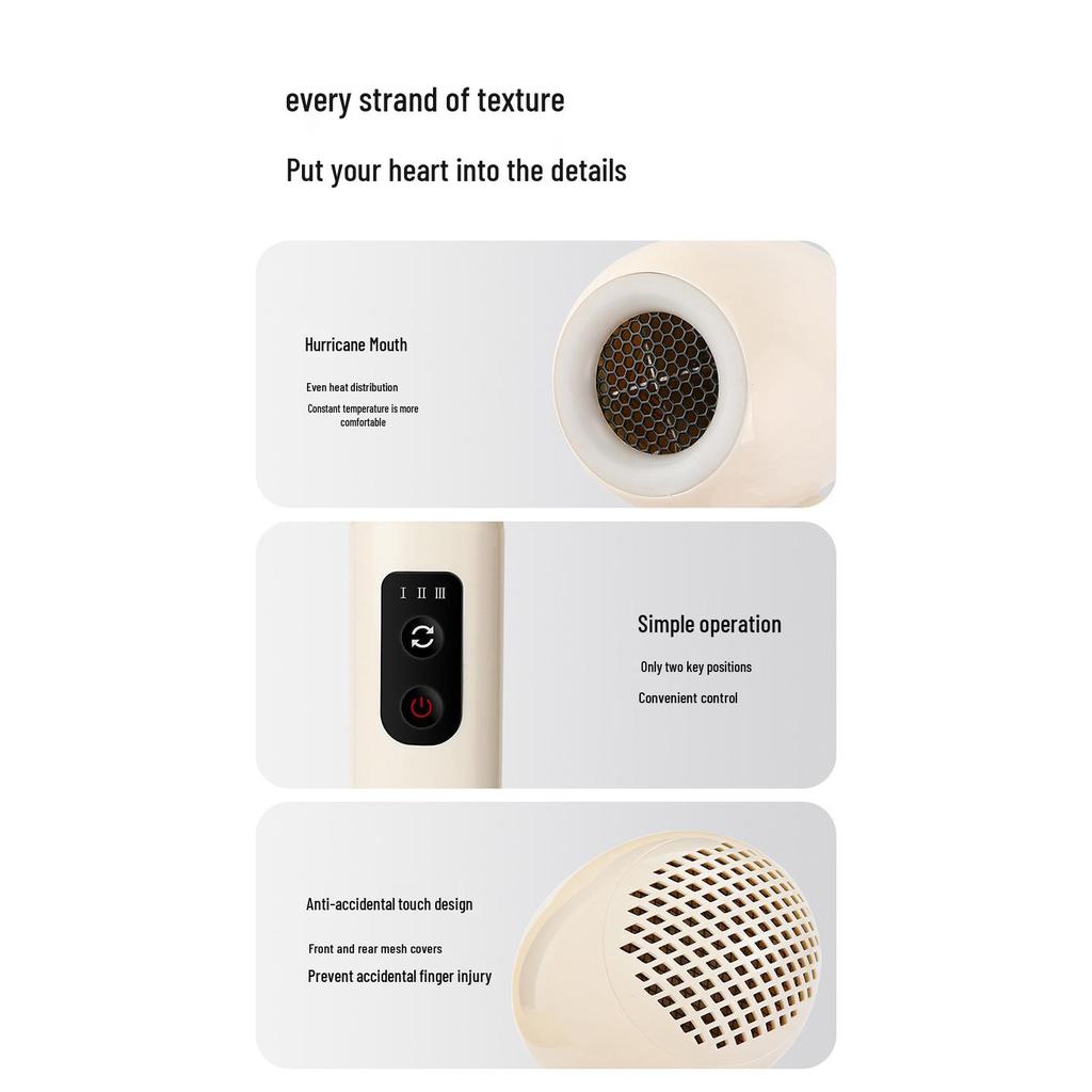 Wireless Handheld Hair Dryer for Students & Children - Gentle Temperature for Hair Care