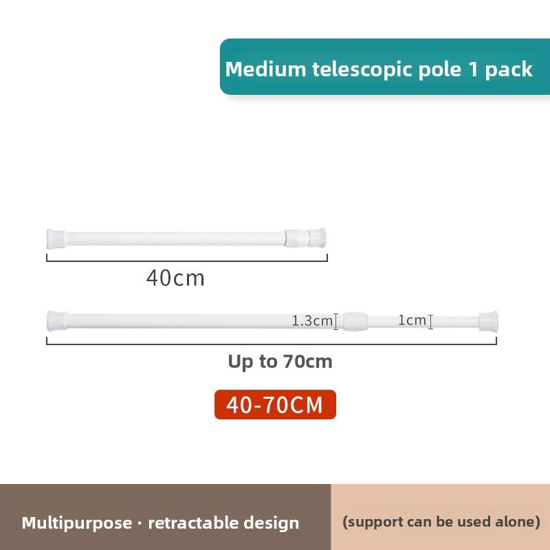 2-Pack Japanese Telescopic Rod Clips, Wall Mount Hook for Curtains and Blinds, PVC Material, 3kg Load Capacity, Multiple Sizes