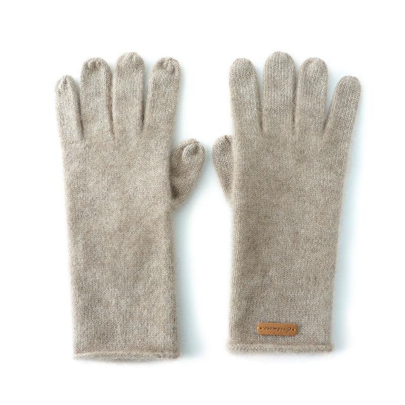 Gloves Cashmere Autumn and Winter New Unisex Striped Warm Cycling Windproof Knitted Five Fingers