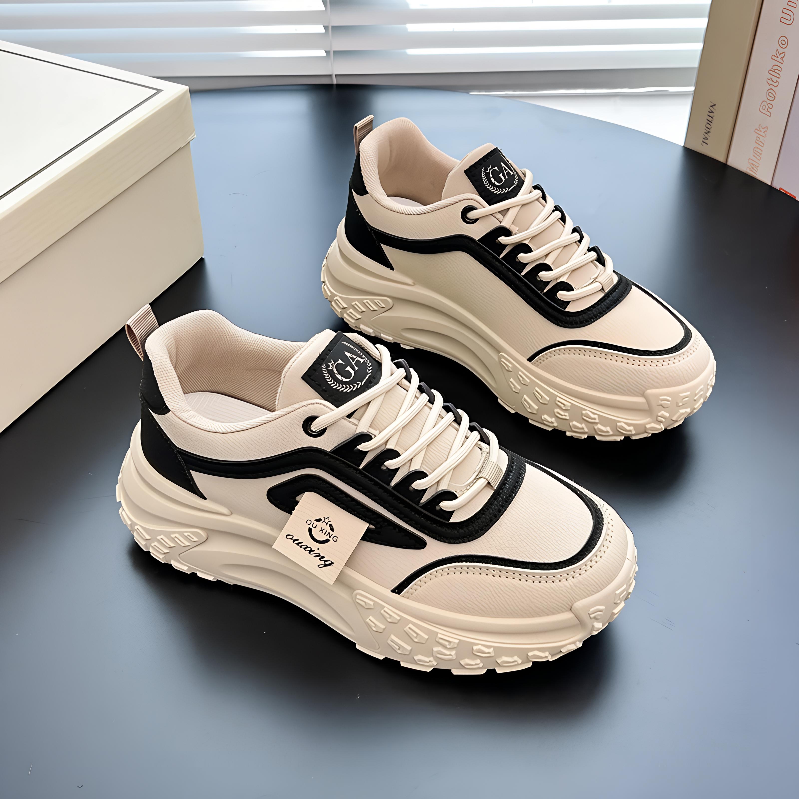 

Women s Korean Dad Shoes - 2025 Spring Running & Casual Sneakers, Thick-Soled, Height-Boosting 38 чёрный