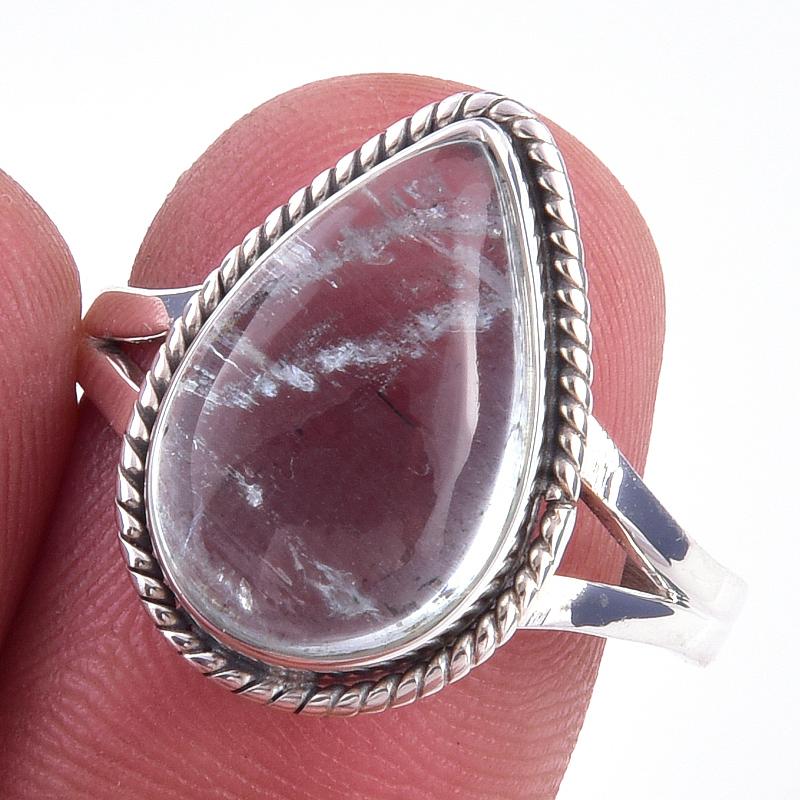 

Кольцо из чистого серебра 925 пробы с натуральным аквамарином, размер 9, d1a63