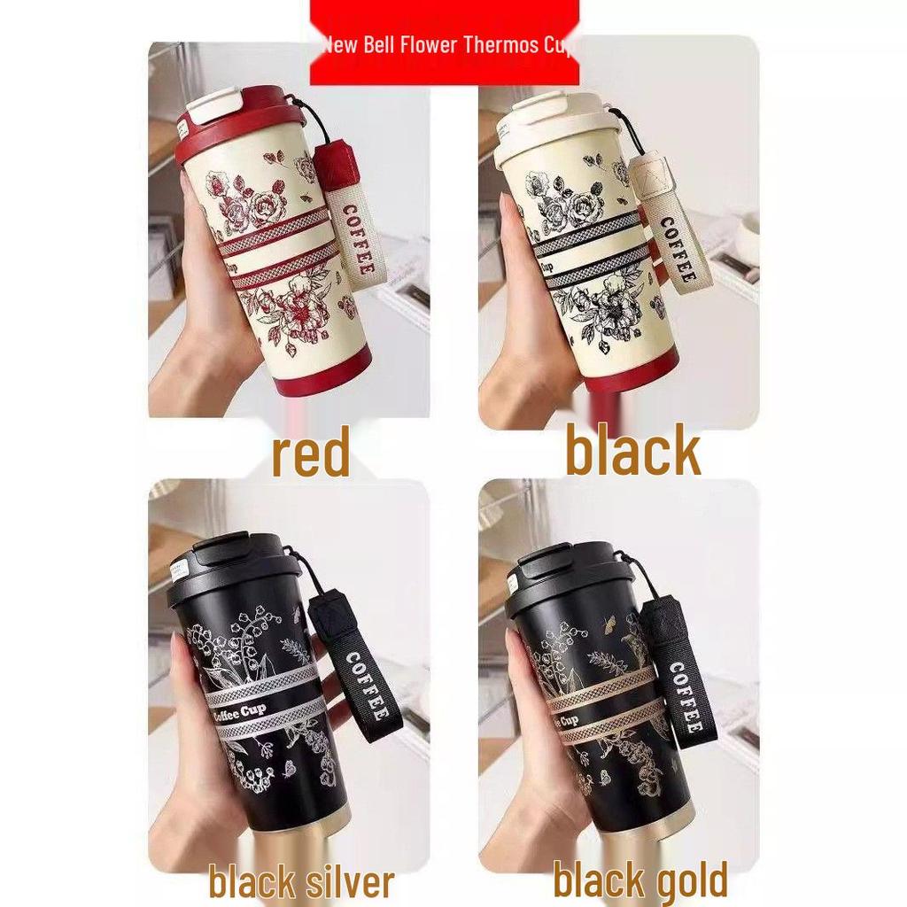 Stilvoller Thermobecher aus 316 Edelstahl mit Strohhalm - Anpassbares Logo-Geschenk