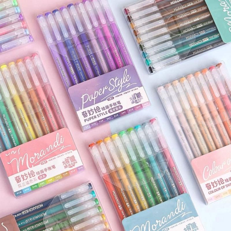 Fluorescent Color Gel Pen 0.6MM Tip Acrylic Gel Inks Pen Quick Dry for Note Taking Journaling Color Coding Highlighting