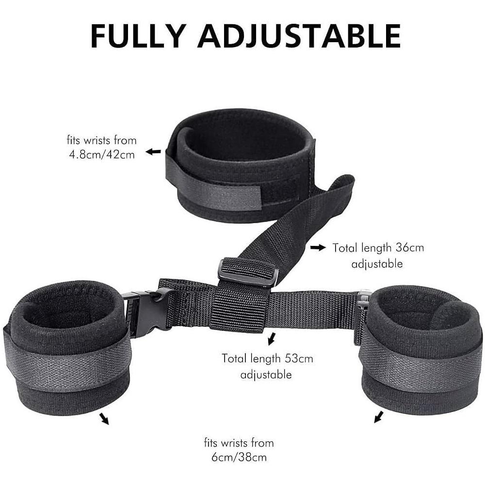 Sex Toys Restraints Sex Harness Adjustable Bondage Set Behind Back Handcuffs Collar Blindfold Adjustable SM Games Sex Toys