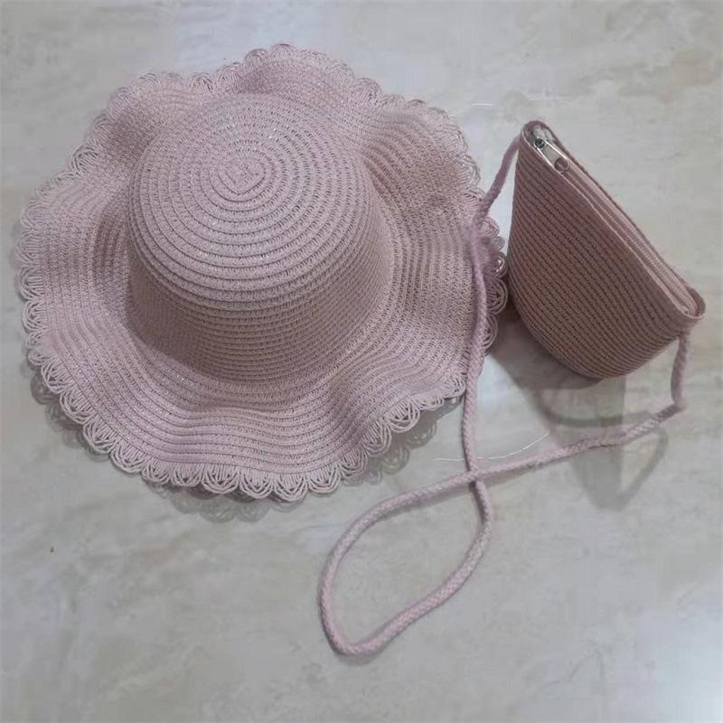 Chapéu de Sol de Praia de Verão para Meninas - Estilo Chapéu de Pescador Princesa de Palha