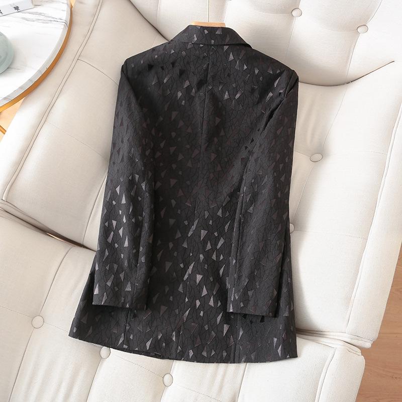 

Fashionable Plus-Size Single-Button Spring Suit Jacket for Women XL чорний