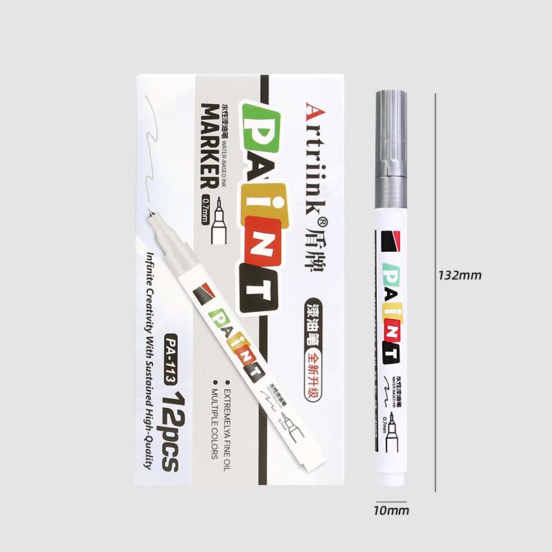 12Colors 0.7mm Ultra-Fine Paint Markers - Quick-Dry Pens for Model Kits,Canvas Art & Outlining | Waterproof, Fade-Proof