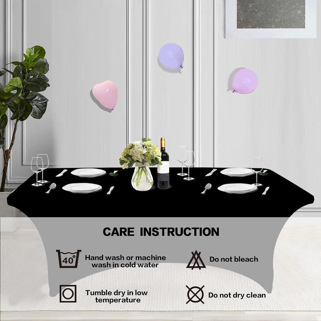 Pack of 3/5pc Stretch Spandex Table Cover Fitted Tablecloth 4Ft/6Ft Rectangle Suitable for Parties Home Banquets Weddings Events
