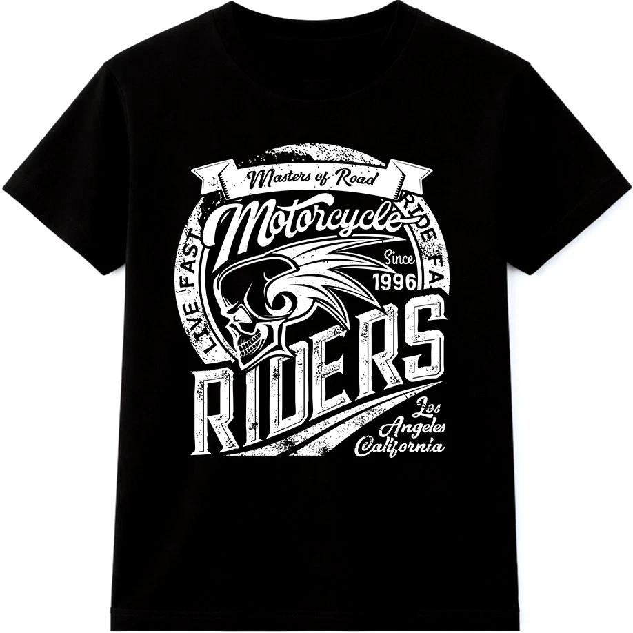 Motorcycle T Shirt Riders Skull Helmet Graphic Tee Biker Club Vintage Motorbike XXL