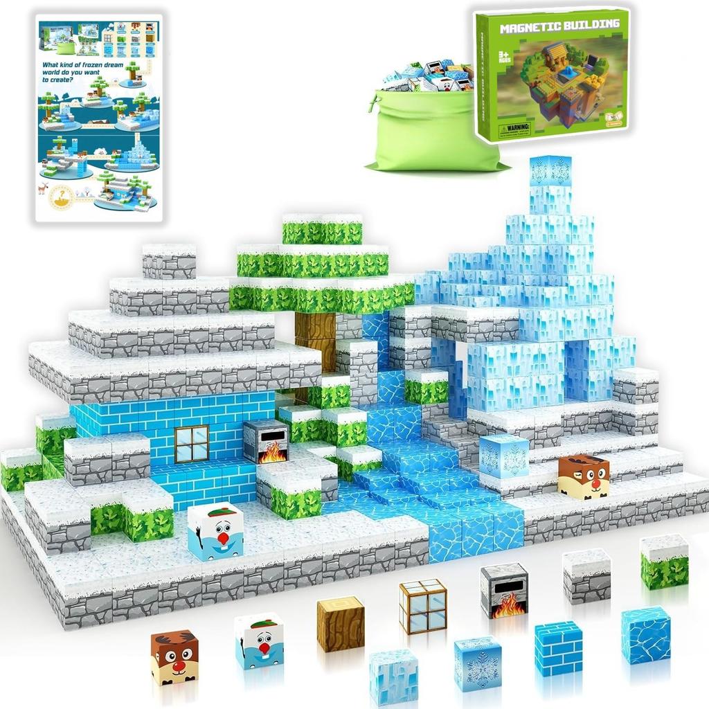 Magnetic Block Building Block Set Ice And Snow World Magnetic Block Building Block Stem Sensory Toys