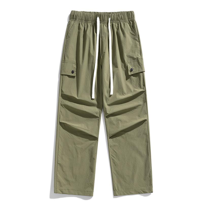 Spring and autumn new loose straight vertical versatile sweatpants men's trendy youth tooling casual pants