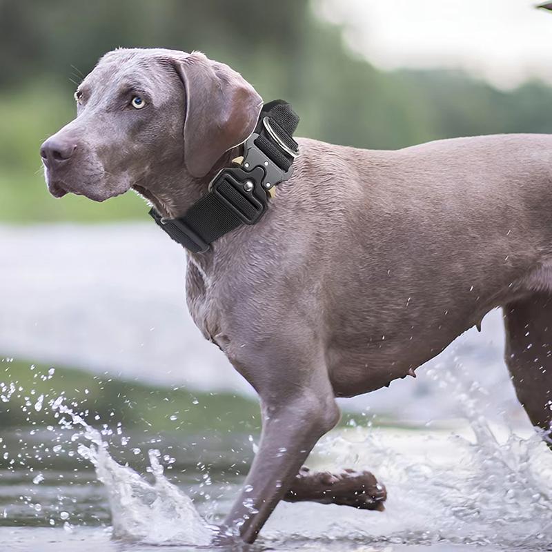 Adjustable Tactical Dog Collar with Metal Buckle Outdoor Walking Training Durable Nylon Collars for Medium Big Dogs Pet Supplies