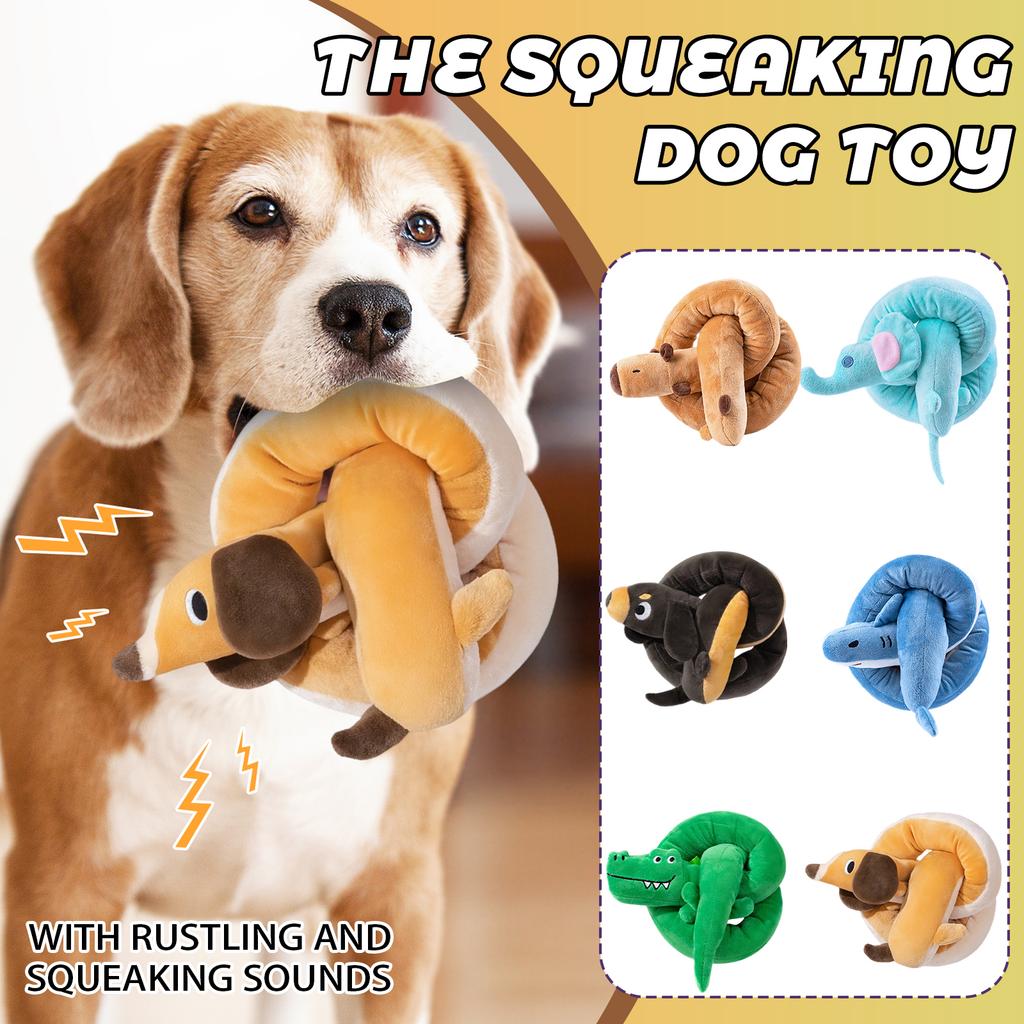 Squeaky Dog Toy For - Long Dachshund Plush Chew Toy With Crinkle & Squeaker, Fun Interactive Play For Small To Medium Dogs