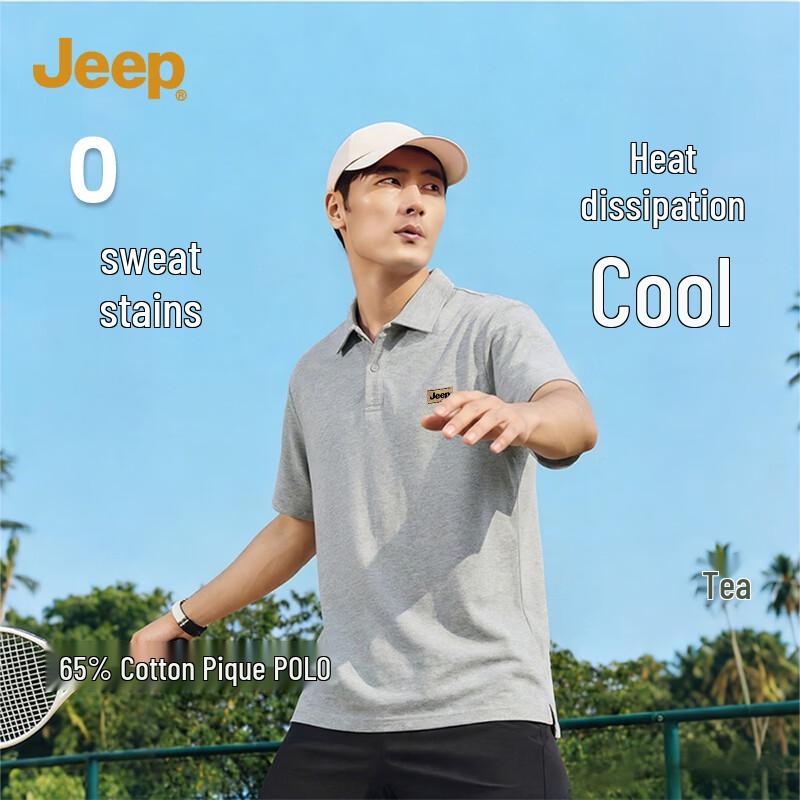 JEEP Men s & Couple s Summer Cotton Pique Polo Shirt L