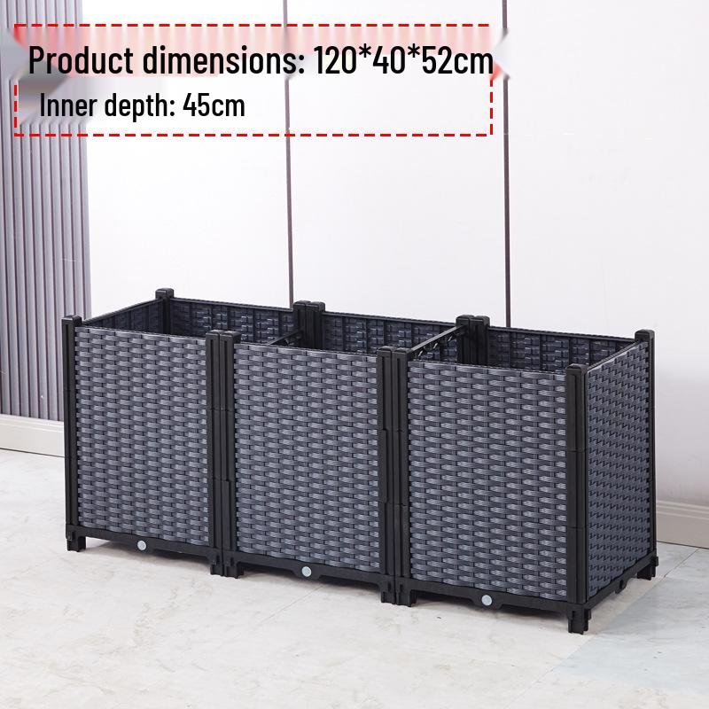 Large Plastic Flower and Vegetable Planting Box for Balcony, Courtyard, or Rooftop Gardens