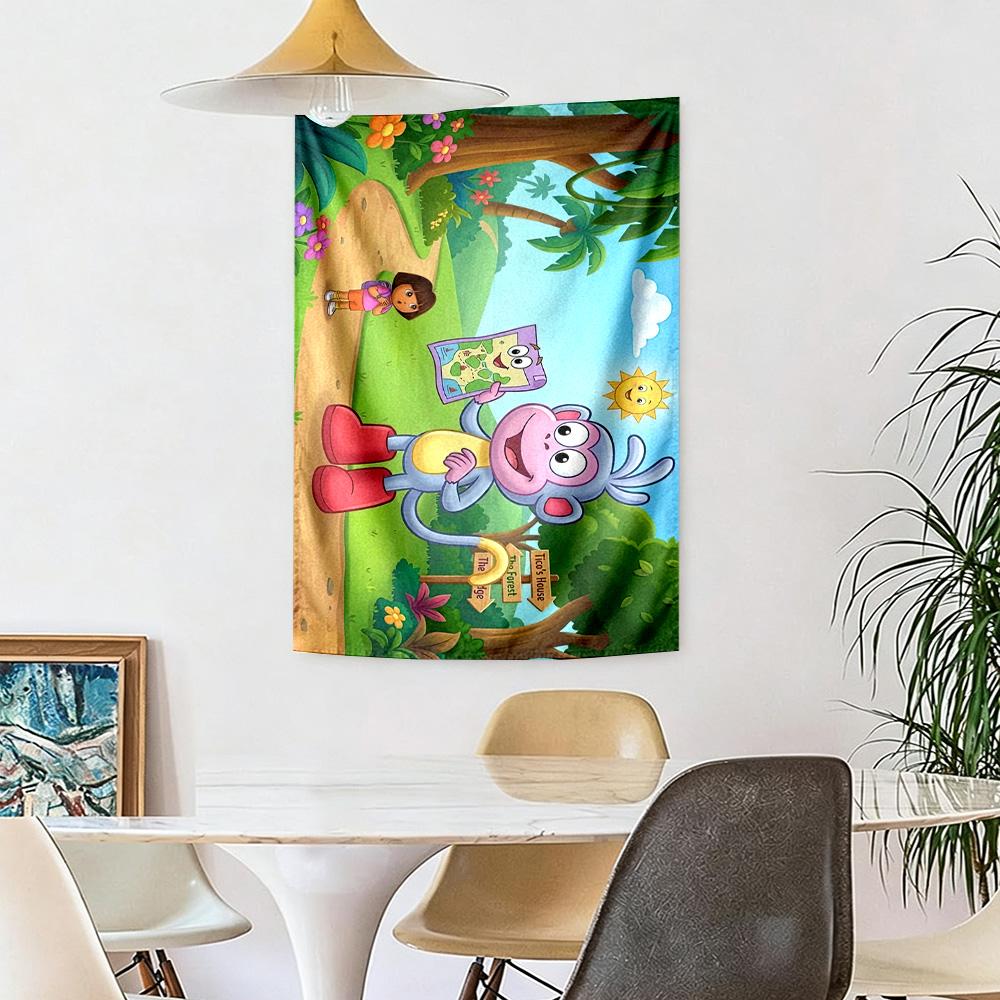 Dora Explorer Wall Decor Tapestry Art For Pet Memorial Birthdaywedding Party Backdrop Family Gift