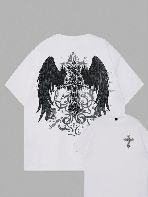 

Grunge Punk Men Women Cotton T-shirt Luxury Brand Fashion Big Size Top Casual Short Sleeve Streetwear Classic Print Tee S-4xl XL