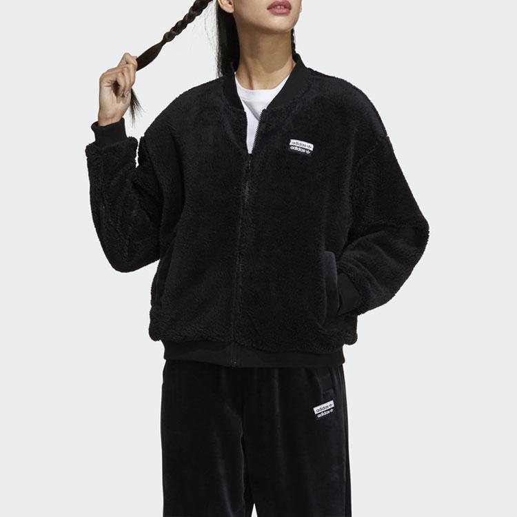 Adidas Originals R.Y.V. Sports Casual Reversible Zipper Jacket Women Jackets Black GU1399