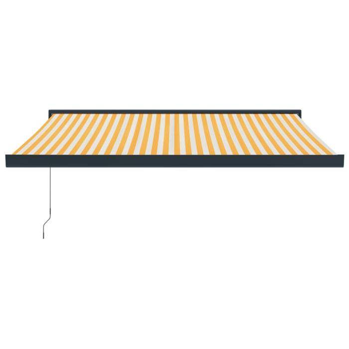 VidaXL Retractable Awning Yellow and White 3x2.5 M Fabric and Aluminum, Awning, Patio Awning, Outdoor Awning, Awning of 3154556
