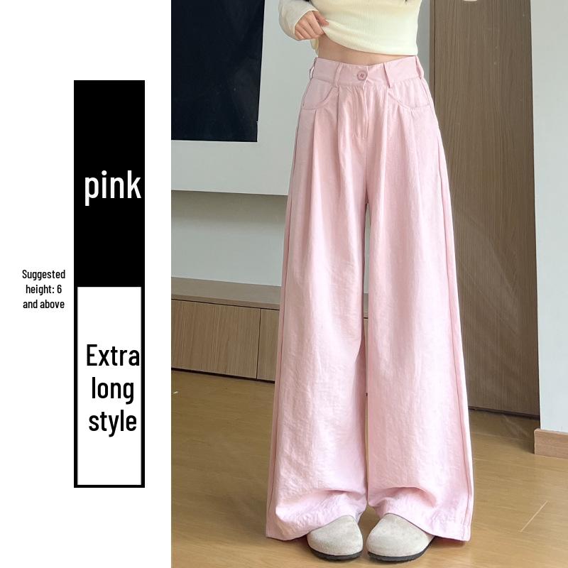 

Chanlan Women s High Waist Wide Leg Ice Silk Trousers - Slimming, Floor Length, Summer Suit XL