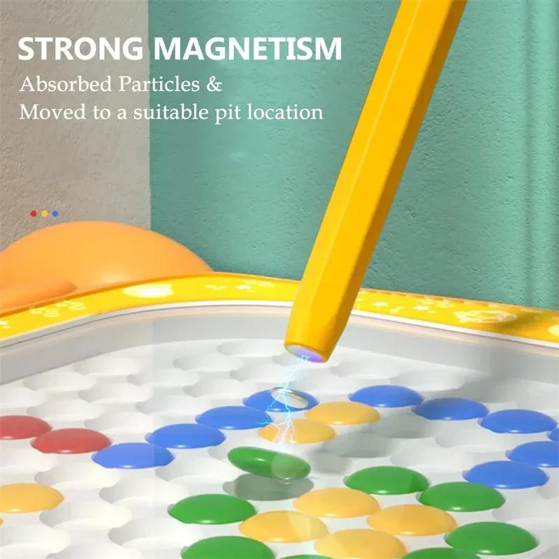 Magnetic Drawing Board Toy For Kids Doodle Board with Magnet Beads and Pen Cute Frog Montessori Toys For Children Gift