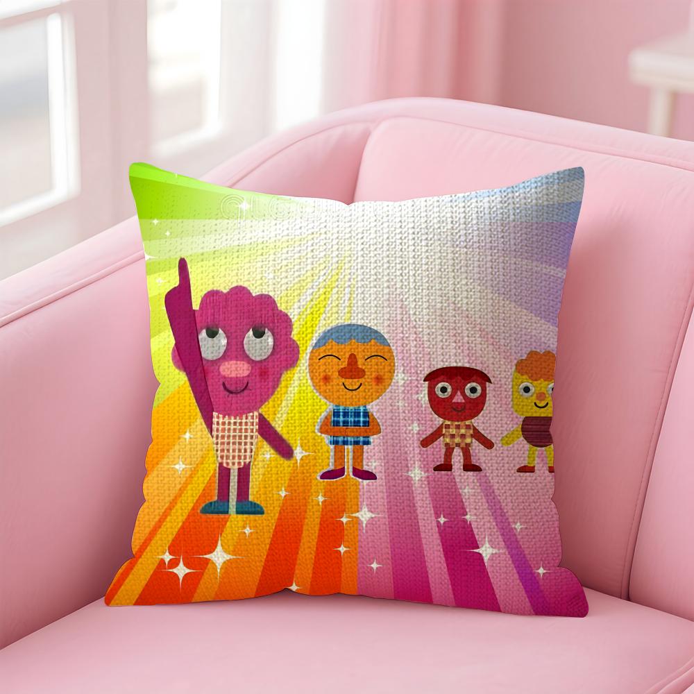 

NNoodle PalsS Cartoon Cushion Cover Natural Linen Pillow Case DoubleSided Print Decorative Sofa Pillowcase Home Decor Gift 30x30cm