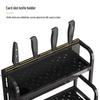 Black Double Layer Stainless Steel Kitchen Storage Rack