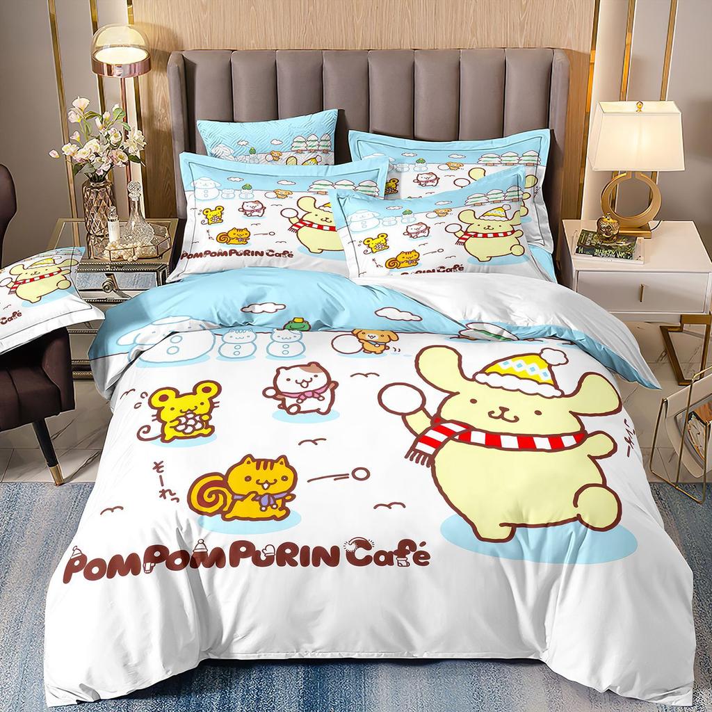 3D Digital Printing Cartoon Animation Children'S Bedding Pudding Dog Three-Piece Set