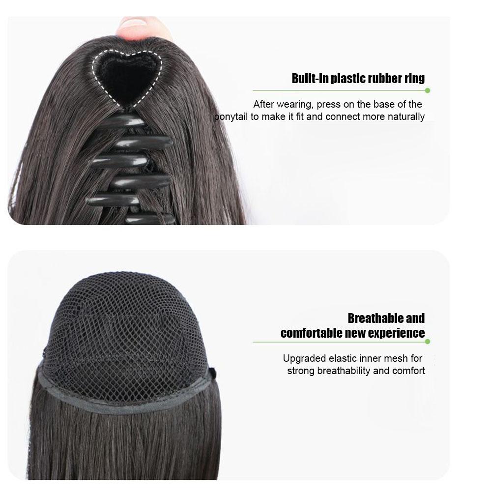 Syntetyczna Peruka z Dużymi Falami Krótki Kucyk Kręcony Dla Dziewczynki Przedłużenia Kucyk Doczepiany Klips Przedłużanie Włosów Faliste Kręcone Kucyk 35-50cm