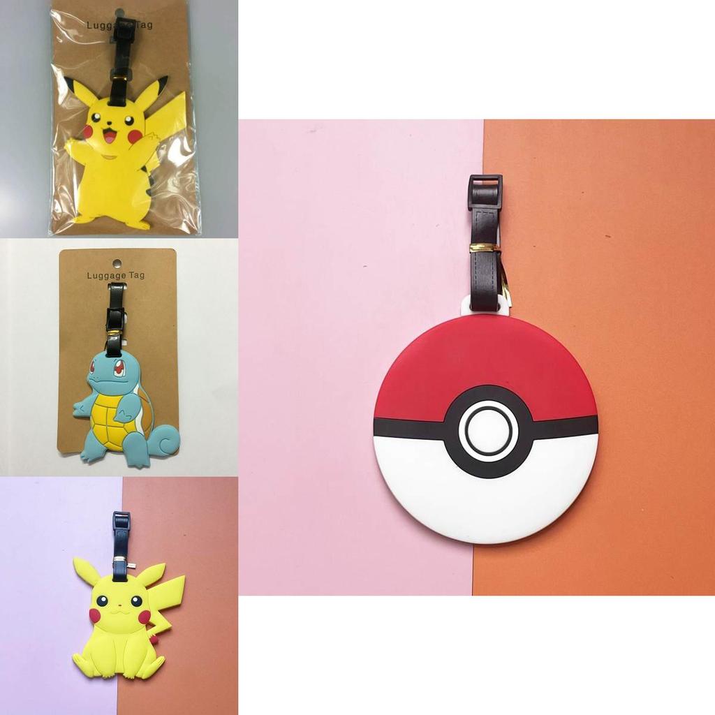 Pokemon Pikachu Charmander Squirtle Luggage Tag Gengar Charmander Squirtle Silicone Travel Tag For Travelers