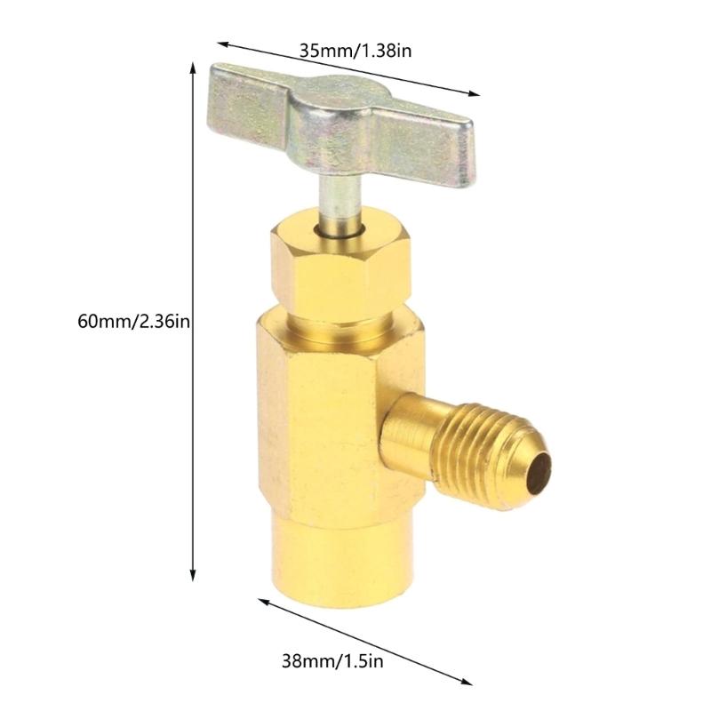 Puncture Style R134a Can Tap Dispenser 1/2In Female 1/4SAE Male R134A for Valve Tool Bottle Opener Adapter Durable