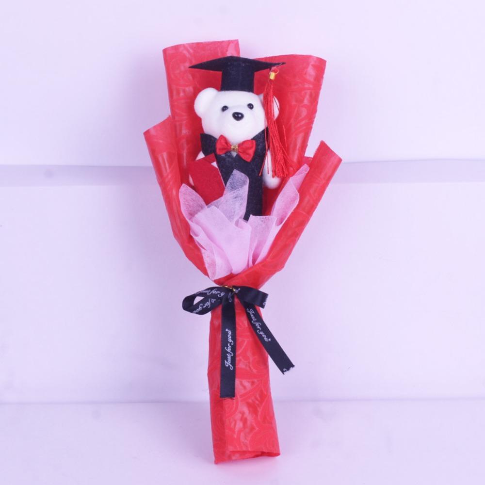 Plush Bear Bear Plush Bouquet Cartoon Doctoral Bear Toy Graduation Bear Bouquet  Birthday Party