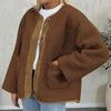 Women's Warm Winter Coats Casual Long Sleeve Button Up Fuzzy Sherpa Fleece Jackets Outerwear